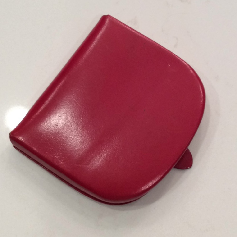Vintage Red Leather Coin Purse